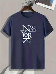 YORK Print Men's Graphic T shirt Casual Comfy Tees For Summer Mens Clothing