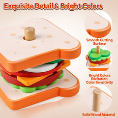 Wooden Sorting & Stacking Toy for Improved Hand-Eye Coordination