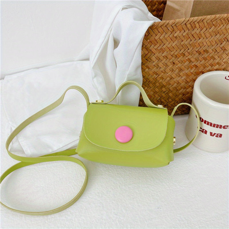 Kids Mini Crossbody Bag PU Leather Small Square Coin Purse