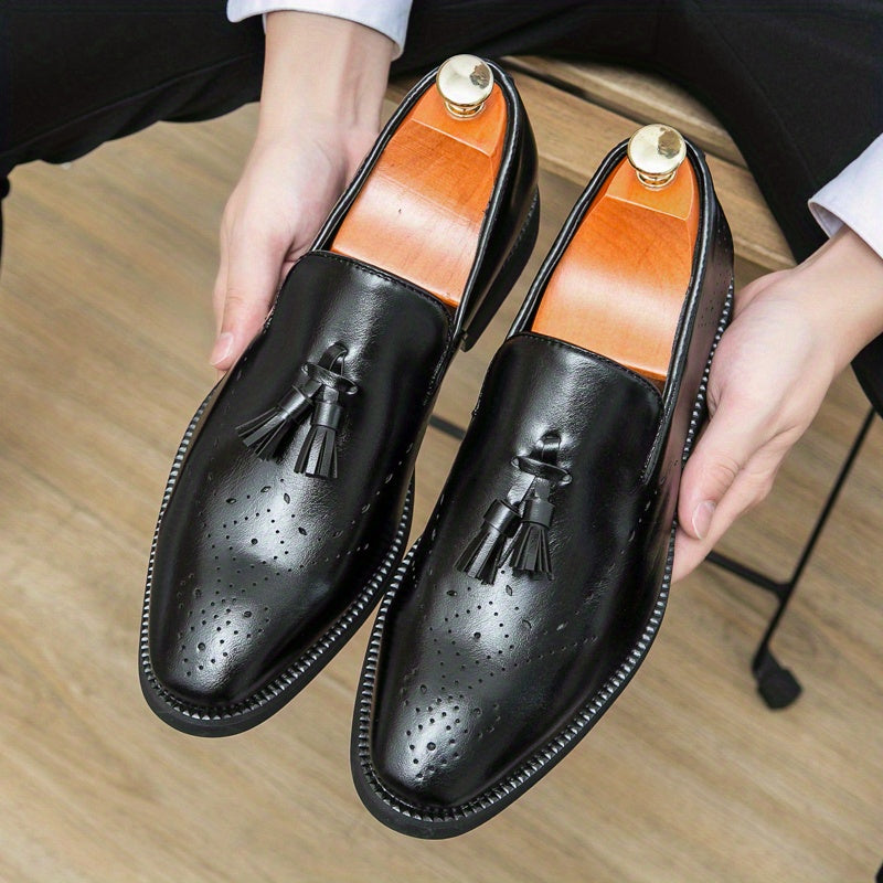 Men's Brogue Tassel Loafer Shoes Casual Slip-On Spring Summer