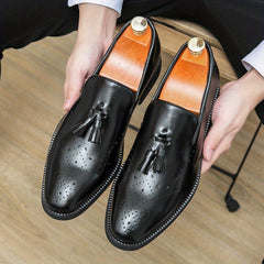 Men's Brogue Tassel Loafer Shoes Casual Slip-On Spring Summer