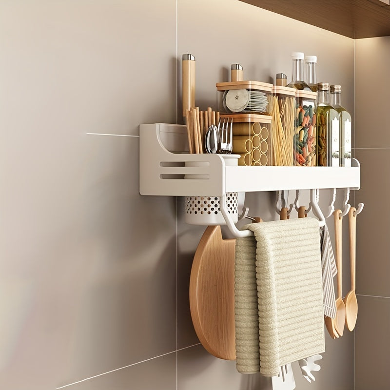 Multifunctional Kitchen Shelf with Dishcloth Rod