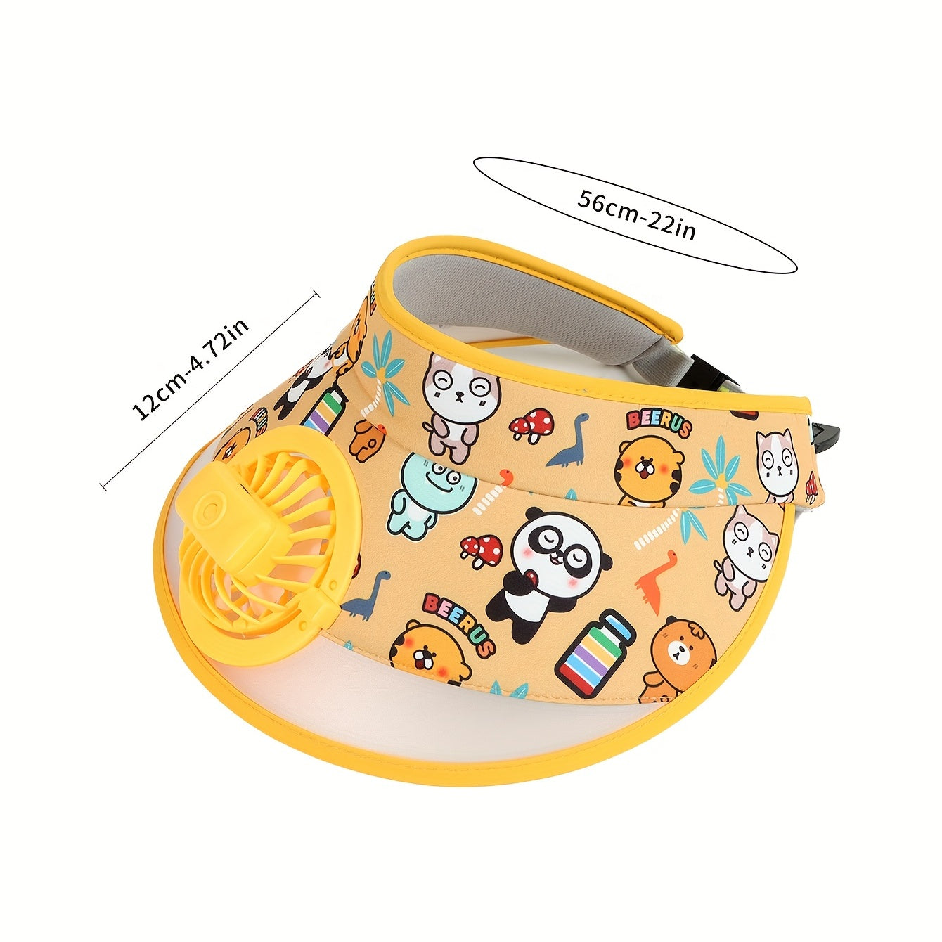 Cartoon Animal Fan Visor Hat PVC Sunshade UV Protection Sun Hat