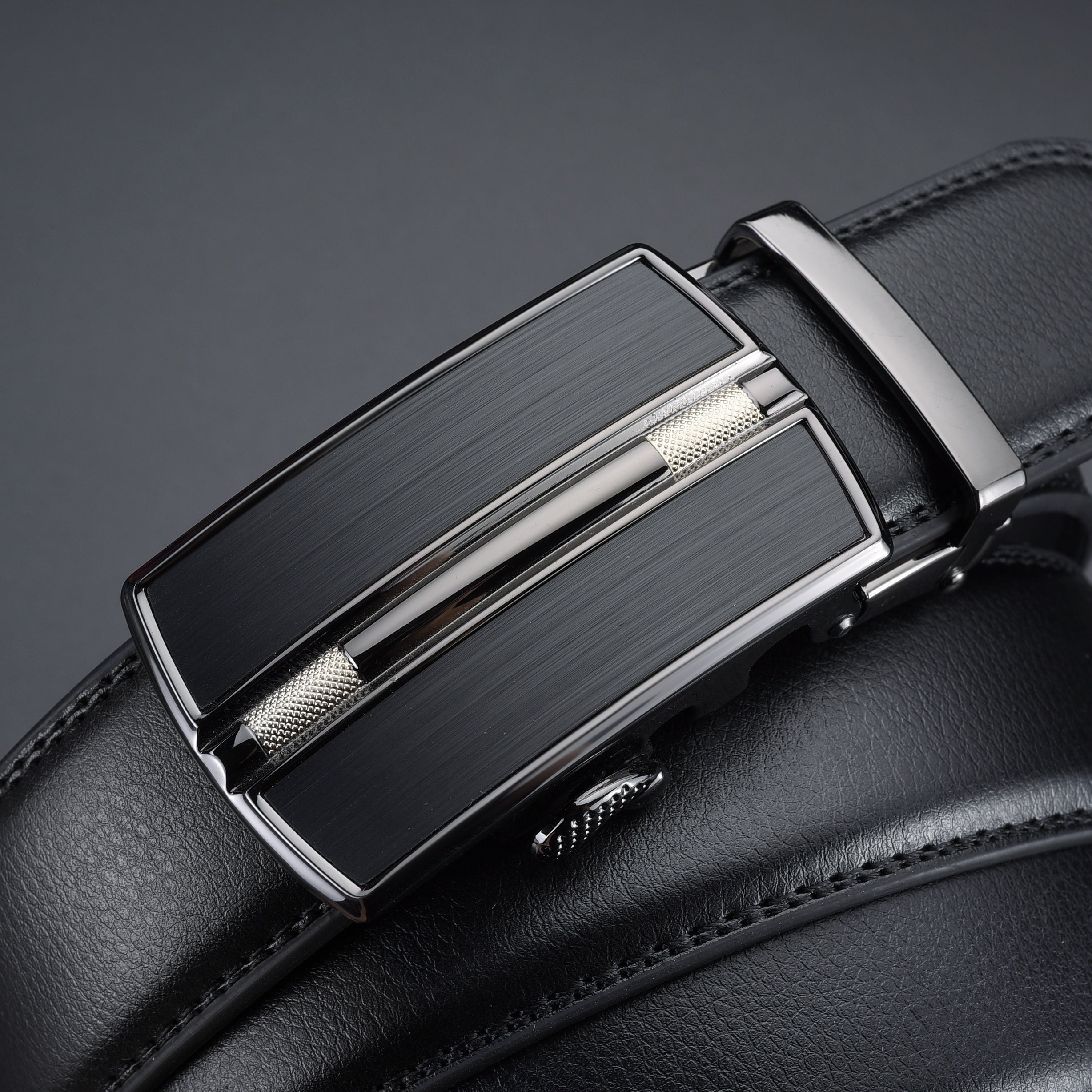 ZDC X08 Men's Leather Belt Automatic Buckle Casual C Step Line 14
