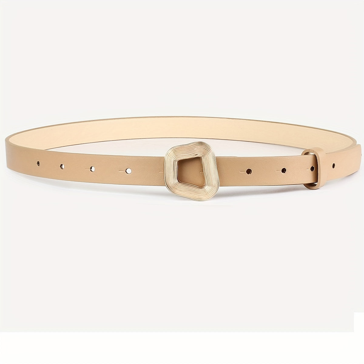 3pcs Geometric Buckle PU Leather Belt Retro Casual Jeans Belt