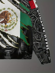 Mexico Eagle Print Men's Sweatshirt for Autumn Winter