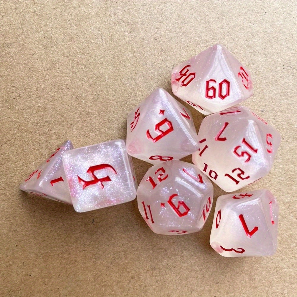 7pcs Acrylic Opaque Polyhedral Dice Set for Table & Role Playing Games