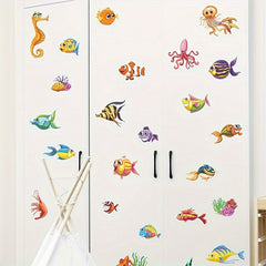 Cartoon Fish Group Glass Sticker Removable Waterproof Vinyl Sticker