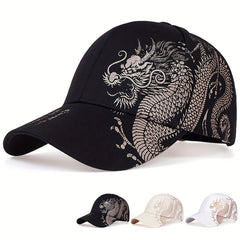 Dragon Print Baseball Cap Breathable Sunscreen Hat Outdoor