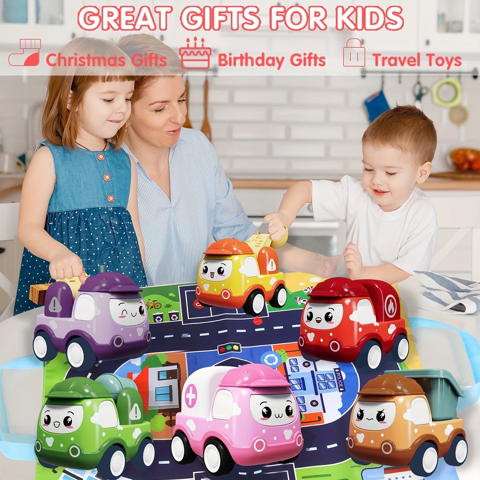 Baby Mini Car Toy & Tractor Trailor Playmat Storage Bag 1st Birthday