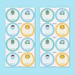 16pcs Boy Waterproof Name Sticker Iron On Label Custom Medium Size