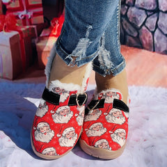 Winter Christmas Santa Claus Furry Slippers - Warm Walking Shoes