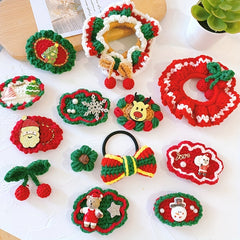 Christmas Knit Hair Ties Hair Clip for Kids