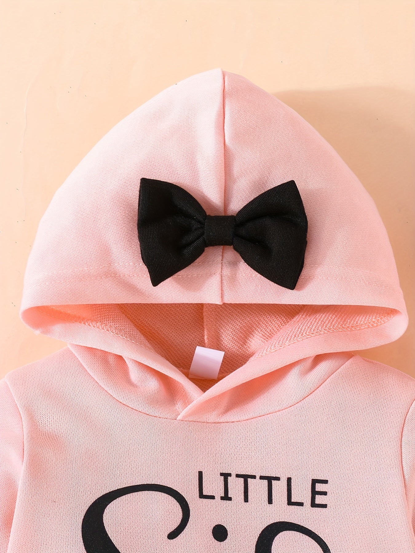 Baby Girls Bow Hooded Sweatshirt Trousers Set