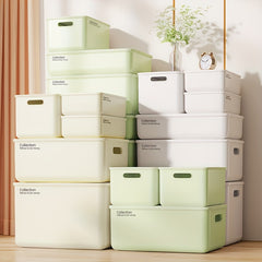 5pcs Stackable Plastic Storage Bins w/Lid - Room & Bathroom Decor