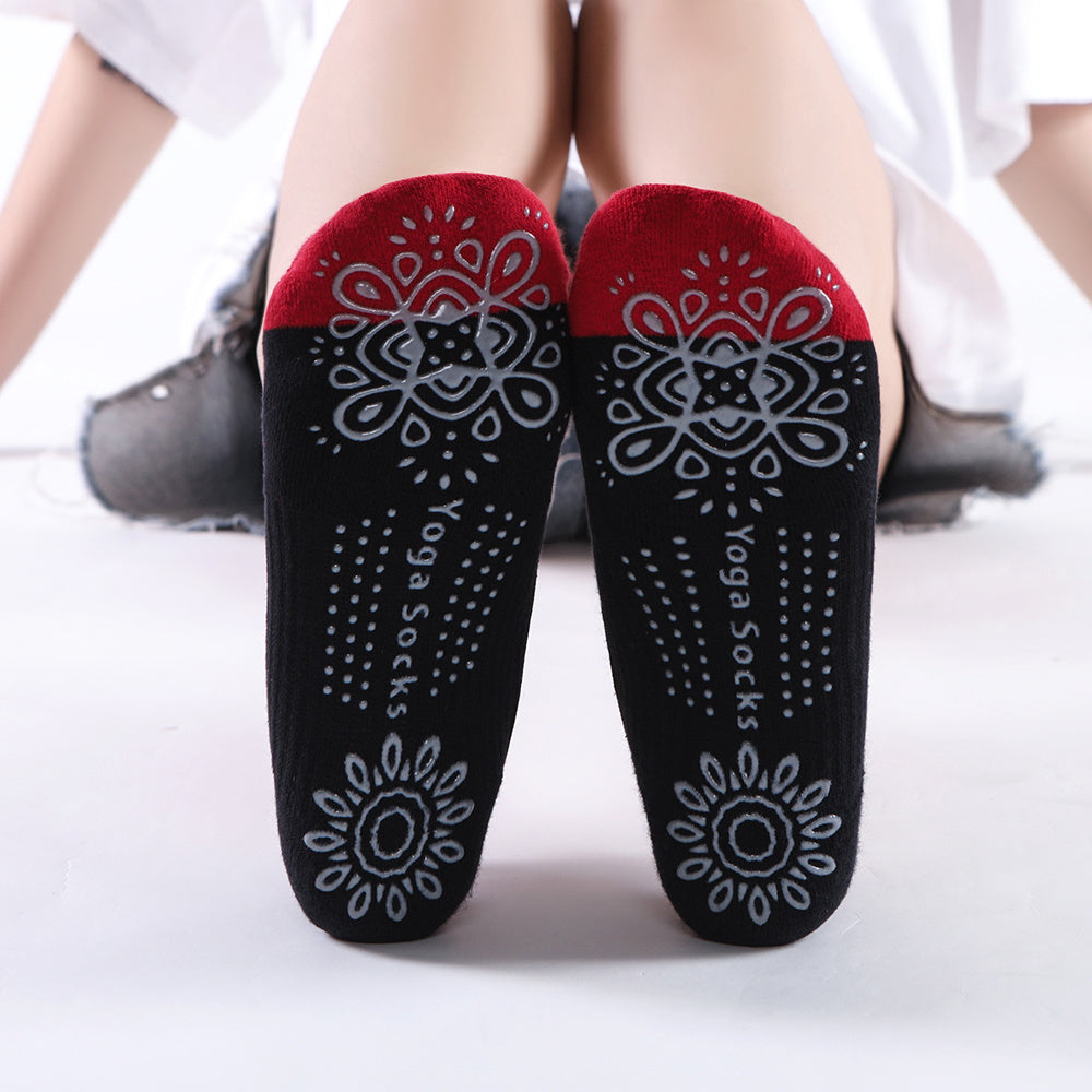 Cross Lace Yoga Socks with Non Slip Bottom