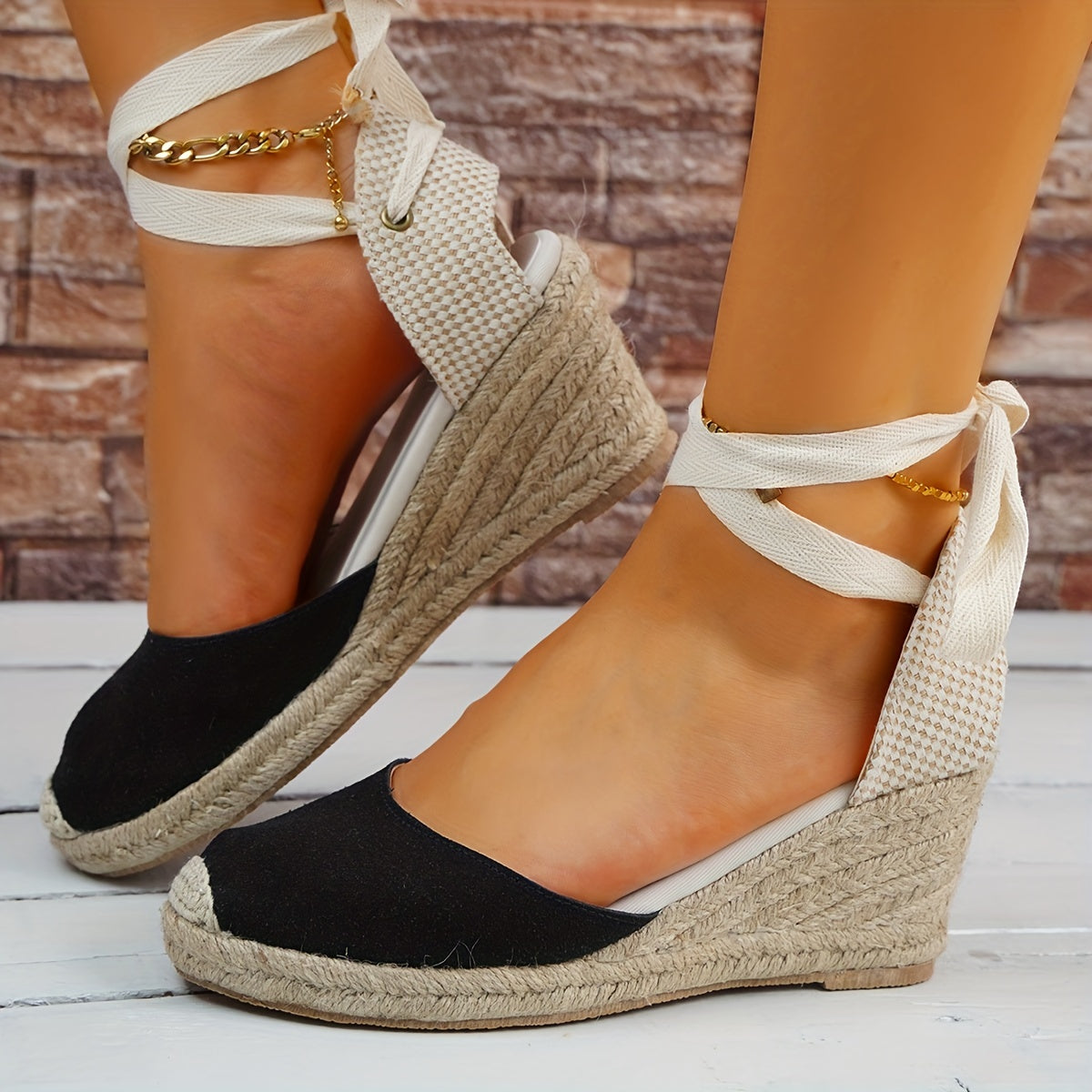 Women's Cross Strappy Wedge Sandals Slingback Espadrilles