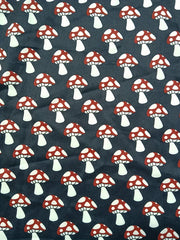Mushroom Print A-line Maxi Skirt with Pockets