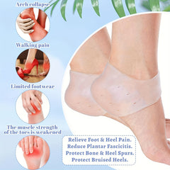 4pcs Silicone Heel Protectors for Plantar Fasciitis Foot Protection