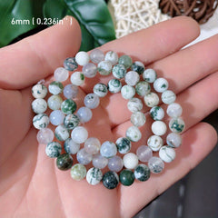 Jade Tree Bark Agate Bracelet Indian Chalcedony Water Grass Loose Bead