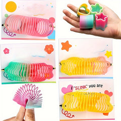 2pcs Mini Spring Toys Colorful Heart & Star Shaped Party Favors
