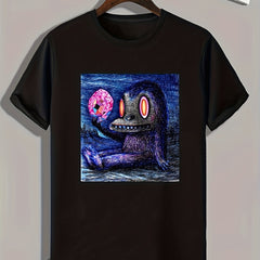 Cartoon Painting Print Men's Graphic T-shirt for Summer