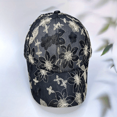 Flower Embroidery Baseball Cap Vintage Lace Mesh Lightweight Dad Hat