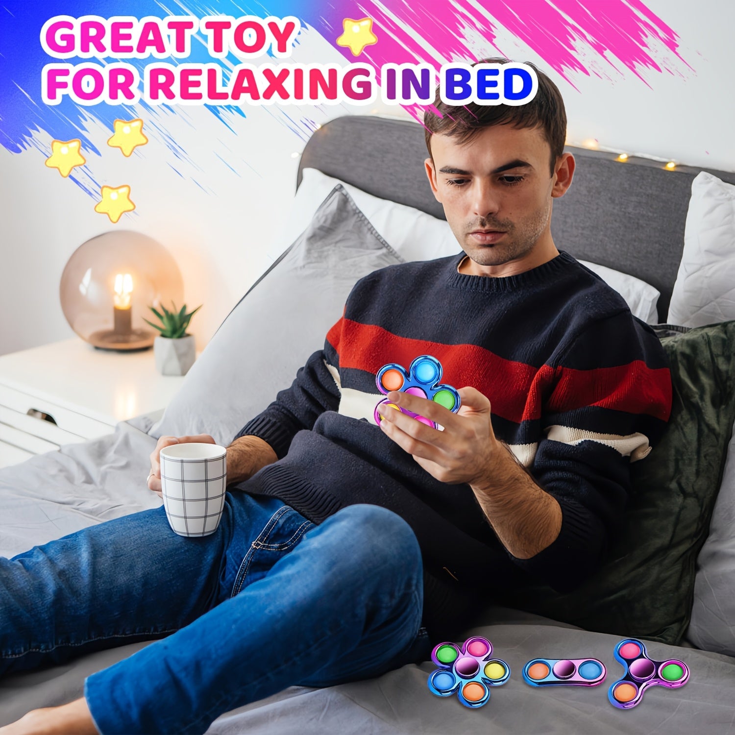 3 Pack Pop Fidget Spinner Adult Stress Relief Toy Goodie Bag Stuffers