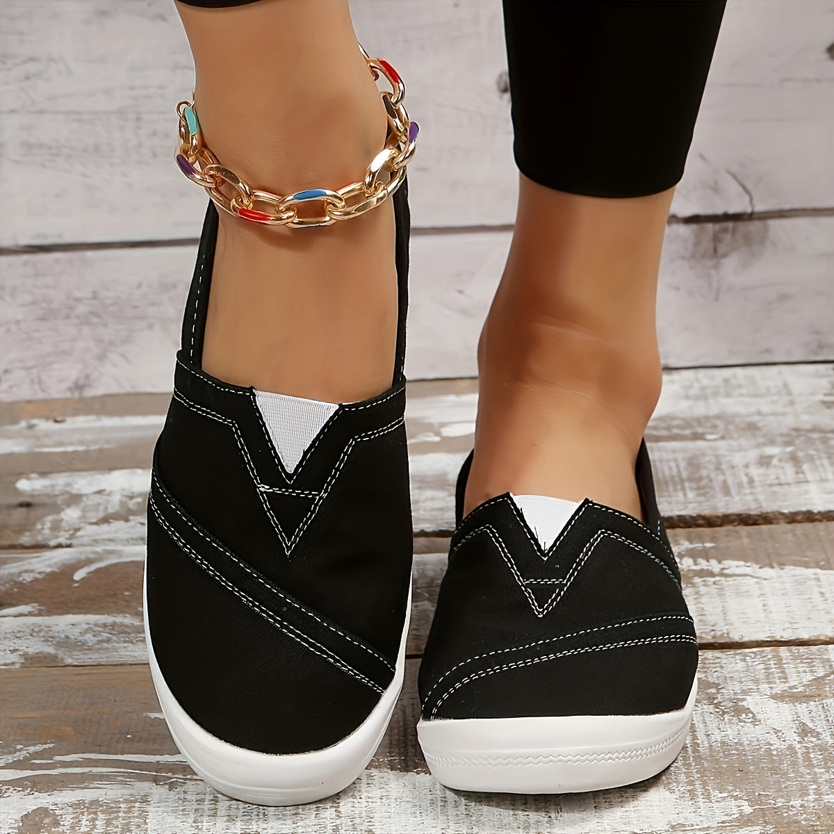 Women's Canvas Slip On Flat Sneakers