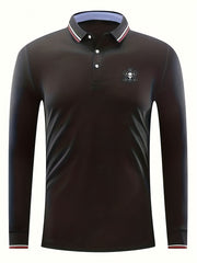 Skull Print Men's Casual Lightweight Polo Shirt