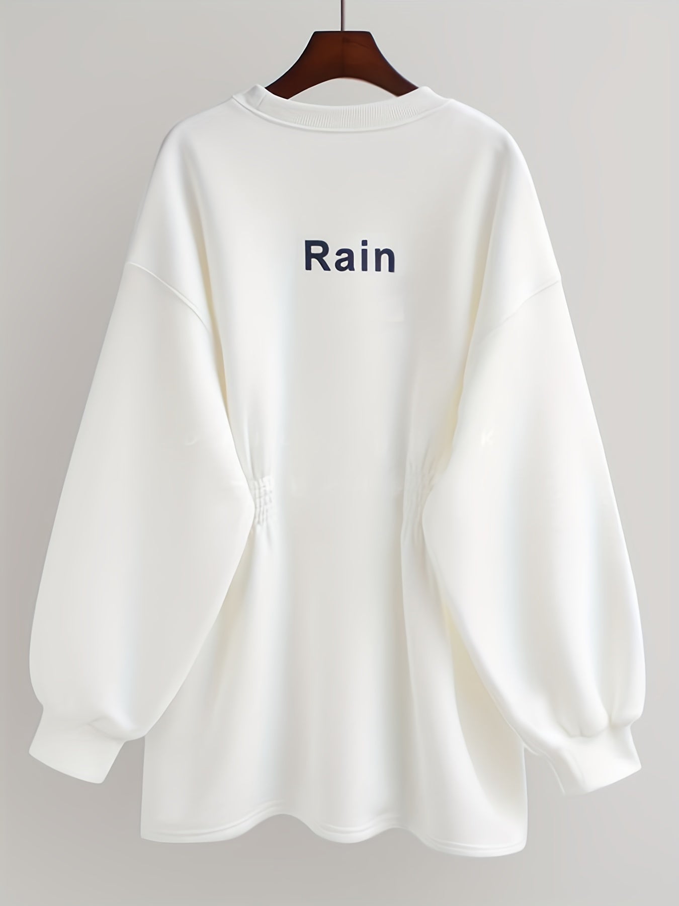 Crew Neck Sweatshirt with Cinched Waist for Women