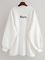 Crew Neck Sweatshirt with Cinched Waist for Women
