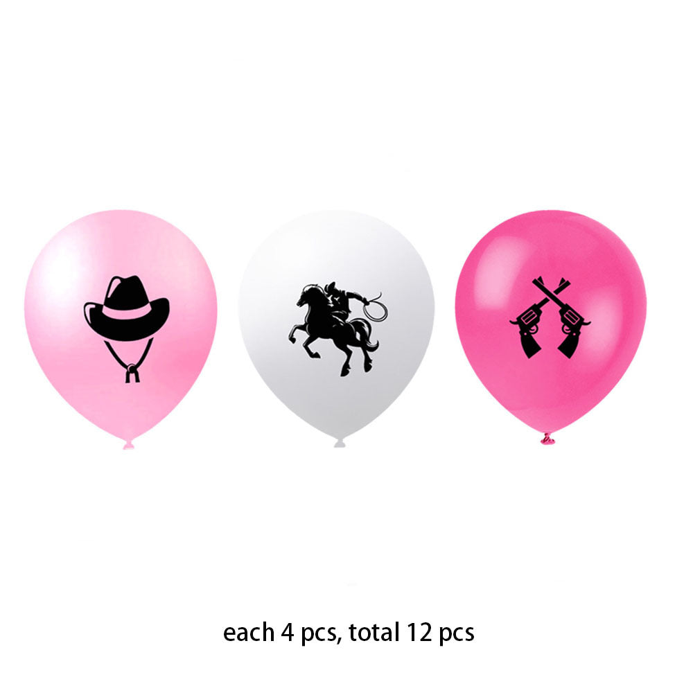 12pcs Pink Cowgirl Party Balloons Calgary Stampede Decoration