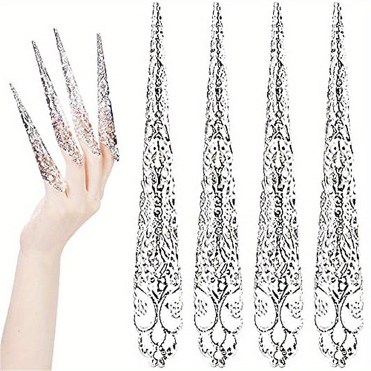 5Pcs Ancient Queen Fingertip Claw Nail Rings for Halloween Cosplay