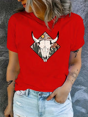 Women's Graphic Tee Crew Neck Casual Sports T-shirt
