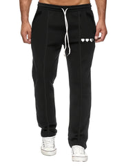 Heart Pattern Joggers Men's Casual Loose Fit Pants Spring Summer
