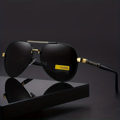 Men's Polarized Pilot Sunglasses Large Frame Night Sunglasses