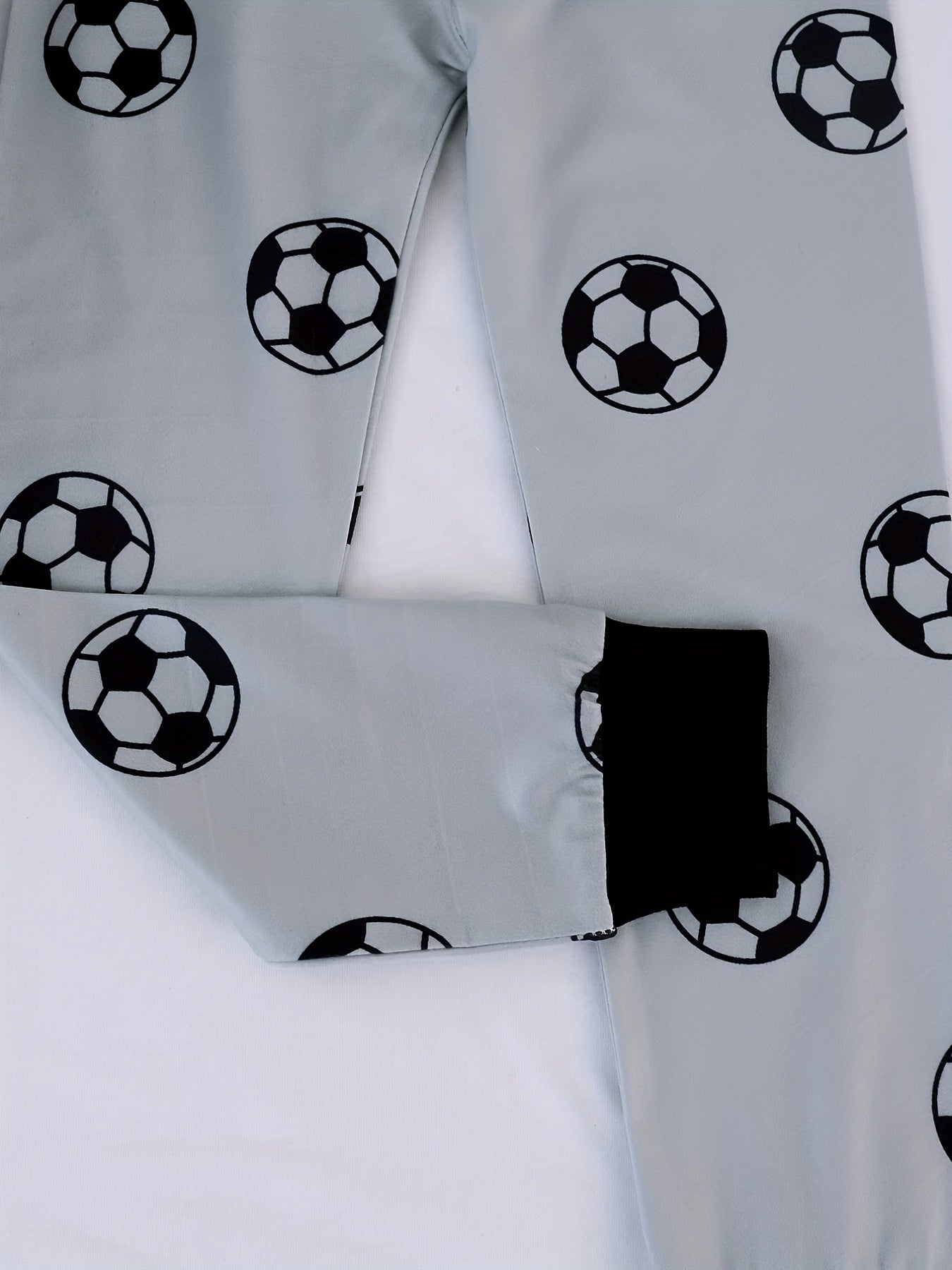 Boys Football Graphic Pajamas Set Short Sleeve Top & Trousers