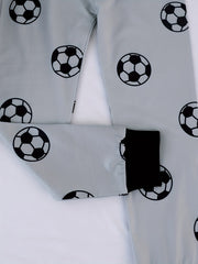 Boys Football Graphic Pajamas Set Short Sleeve Top & Trousers