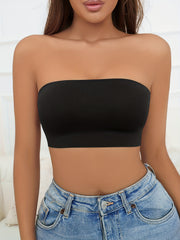 3pcs Seamless Strapless Bandeau Bras Soft Stretch Everyday Bra Women's Lingerie