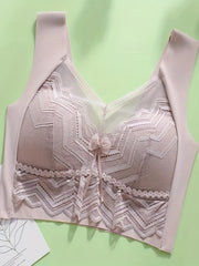 Lace Wireless Full Coverage Bra, Comfy & Breathable, Women's Lingerie