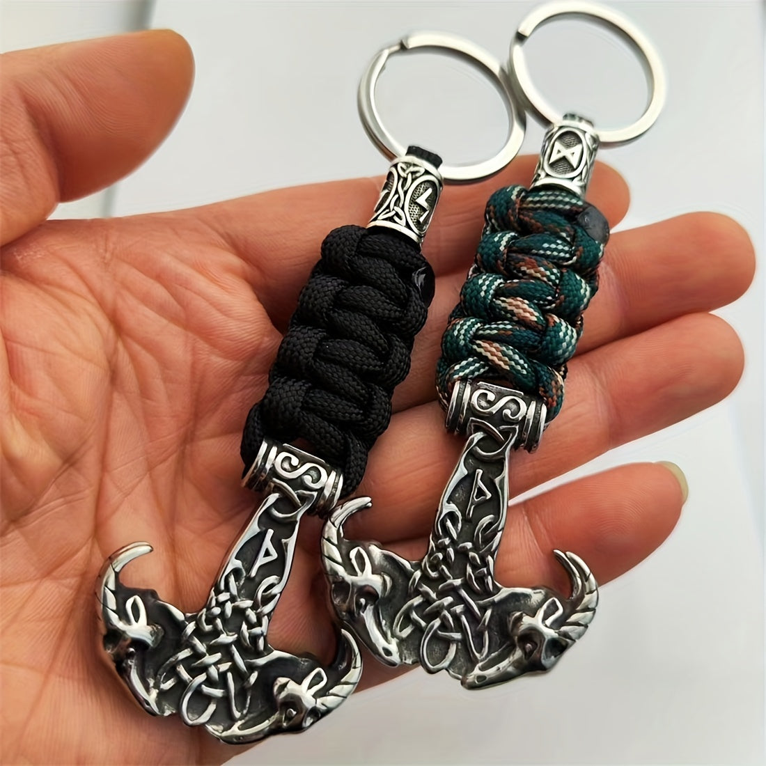 Viking Stainless Steel Double Sheep Head Hammer Pendant