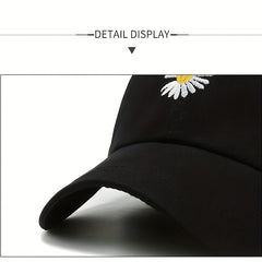 Summer Flower Embroidered Baseball Cap Unisex Sunhat Outdoor Hip Hop Hat