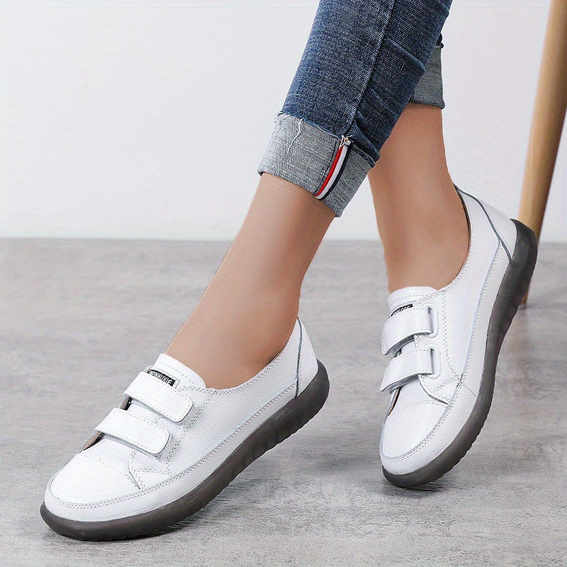 Women's Hook & Loop Sneakers Casual Flat Shoes Comfy Walking Shoes