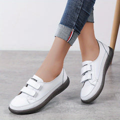 Women's Hook & Loop Sneakers Casual Flat Shoes Comfy Walking Shoes