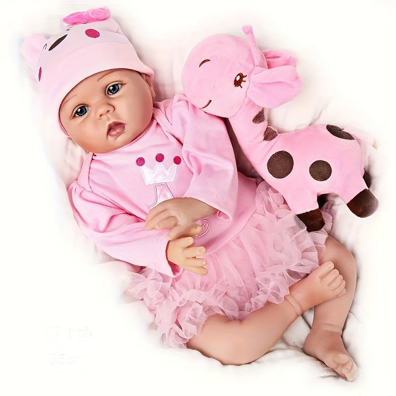 20 Inch Realistic Newborn Reborn Doll Girl with Soft Body and Giraffe Outfit