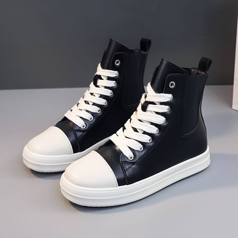 Solid Flat High Tube Sports Sneakers Slip resistant Wear resistant Sport Shoes