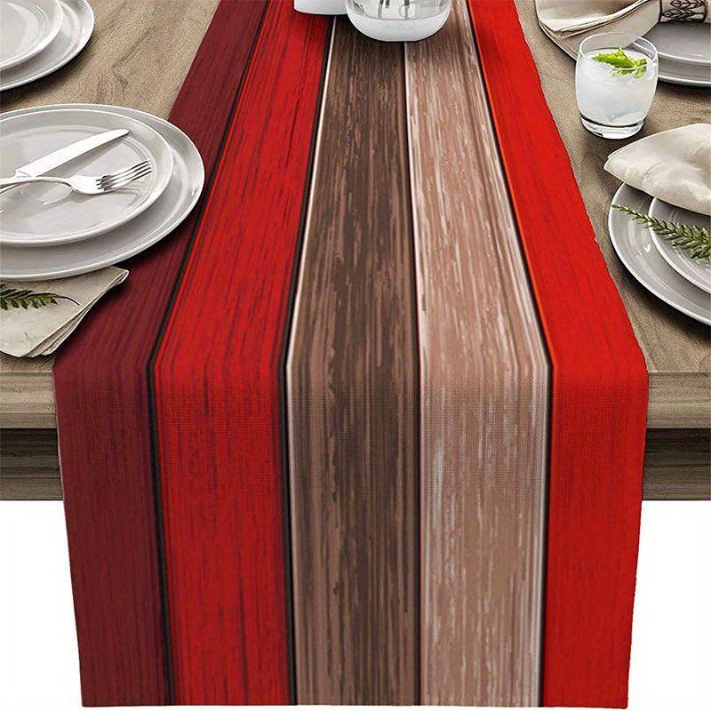 Burlap Linen Rustic Table Runner Vintage Wood Grain Dresser Scarf