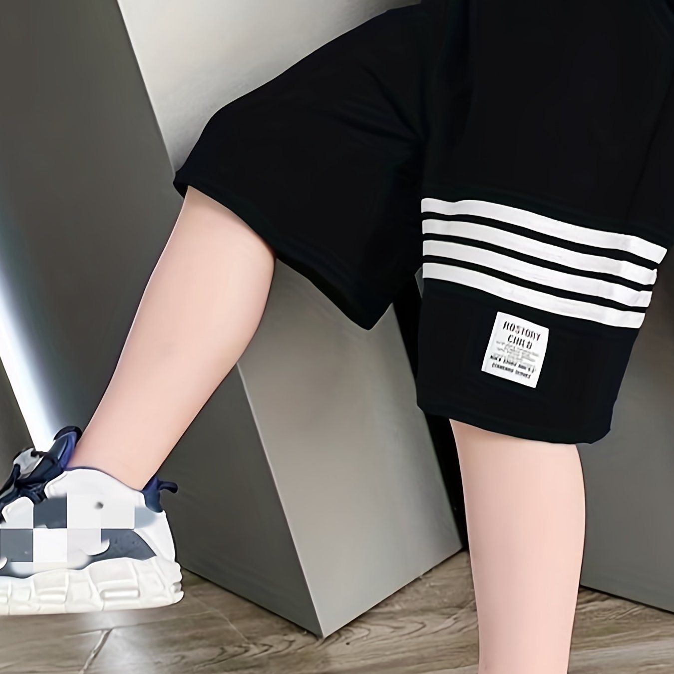 Boys Gym Stripe Workout Shorts Quick Dry Athletic Training with Pockets