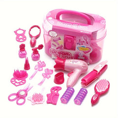 Kids Makeup & Wig Set with Hair Dryer & Mirror